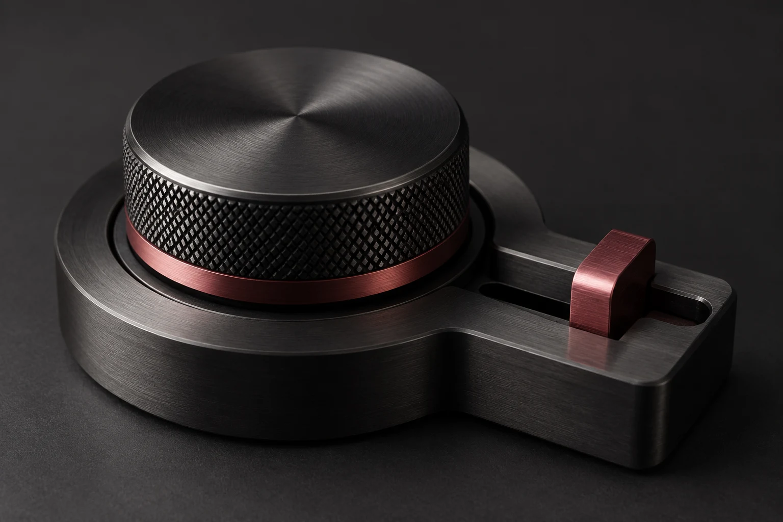 Precision graphite control dial and rose mechanical interlock